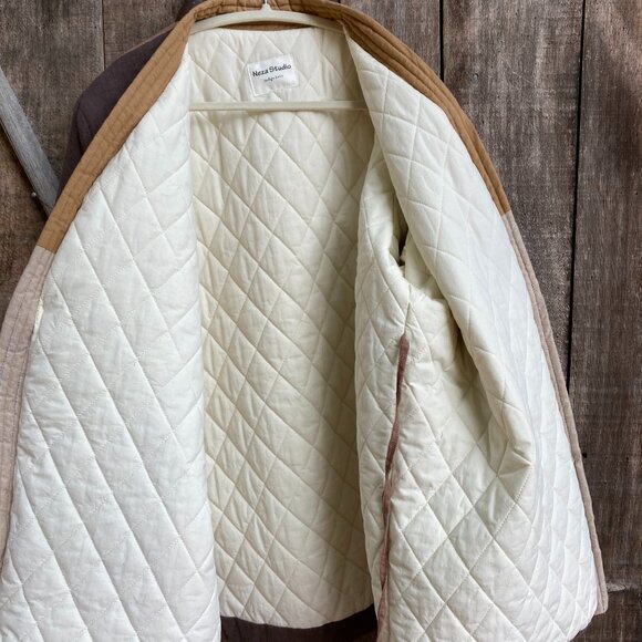 100% CottonLinen Patchwork Quilted Versatile Autumn/Winter Coat, OS,Fall Colors - Picture 11 of 15